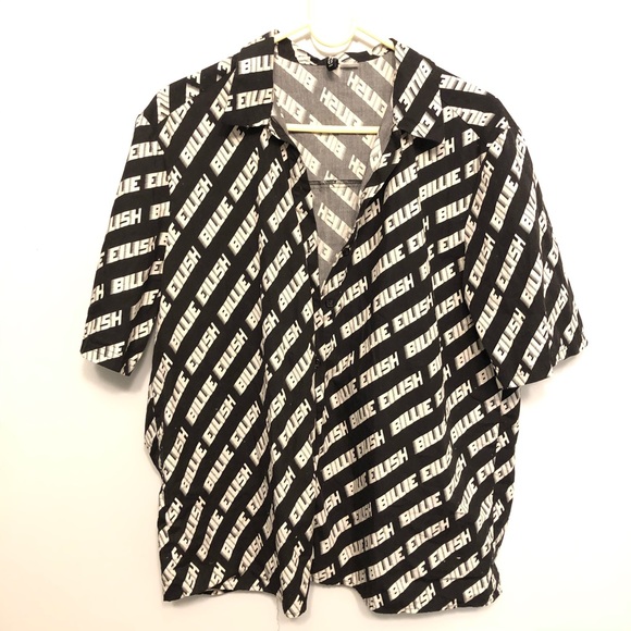 H&M Tops - Black and White Billie Eilish Button Up